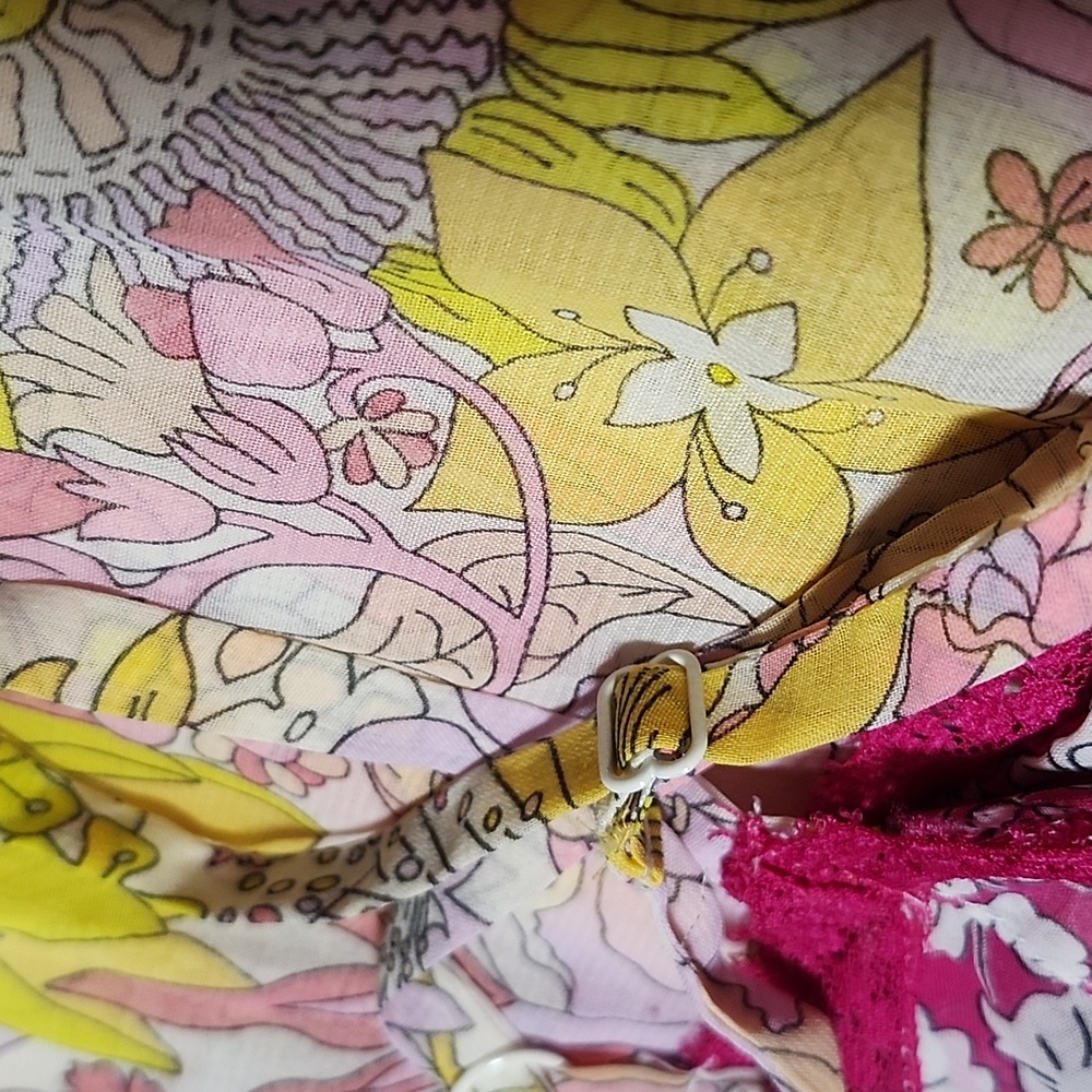 Liberty of London Pink and Yellow Floral Chemise - Picture 3 of 3